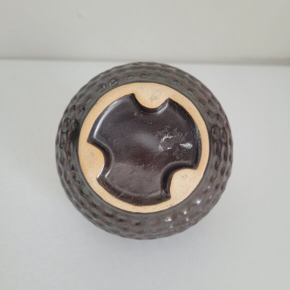 Metallic Bronze Ceramic Dimpled Bud Vase Small 4" Round Modern Home Decor  In go - Picture 6 of 7